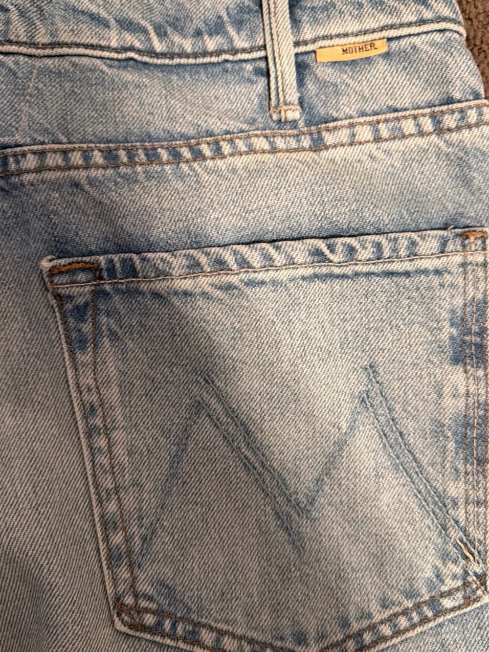 MOTHER Superior High-Rise Wide Leg ankle Jeans - Light Blue Wash - Picture 3 of 7